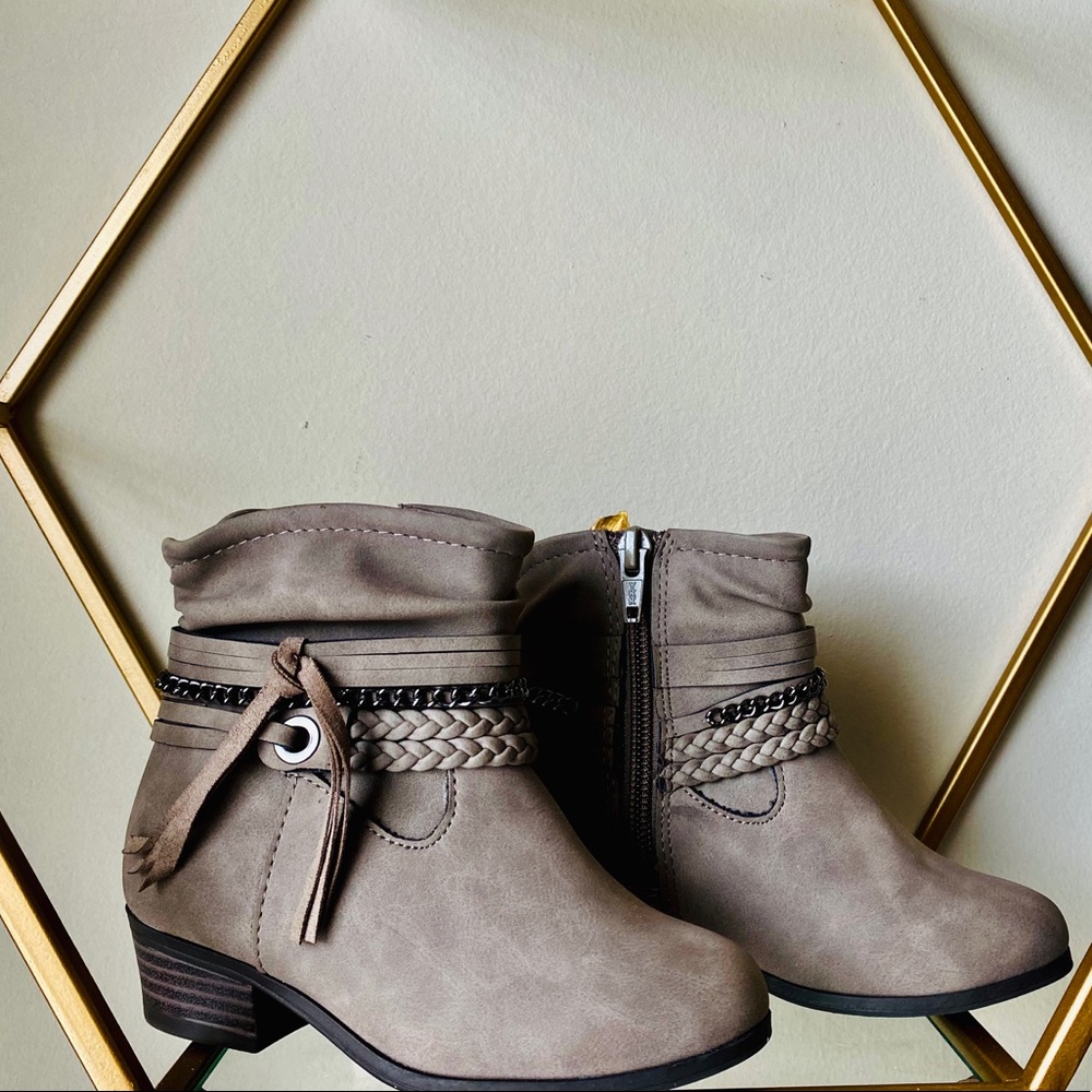 Wonder Nation Girls Ankle Boots Gray/Taupe Size 9